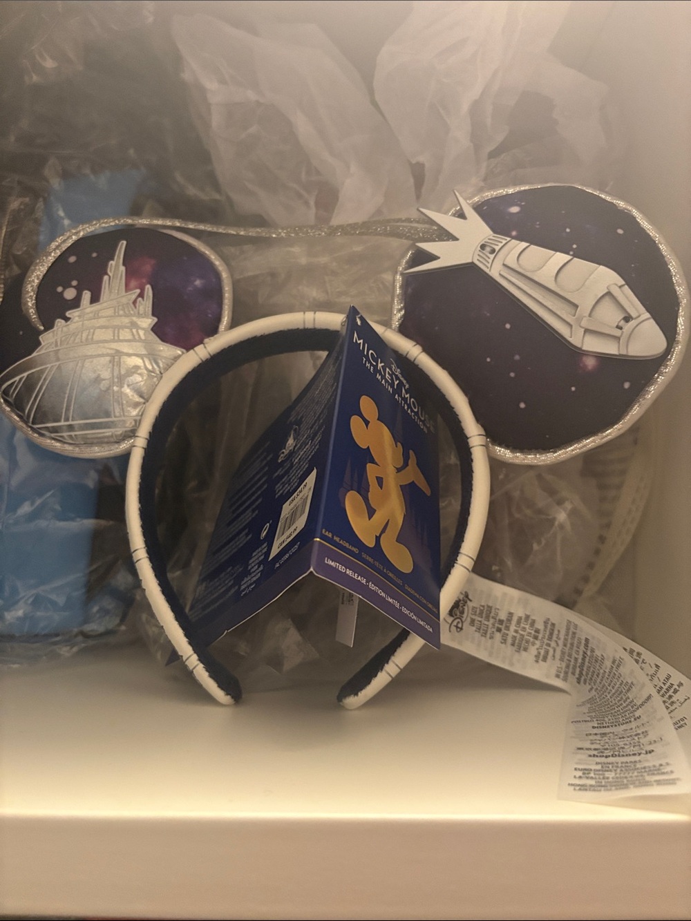 Space Mickey Mouse Ear Headband - Blue & Silver